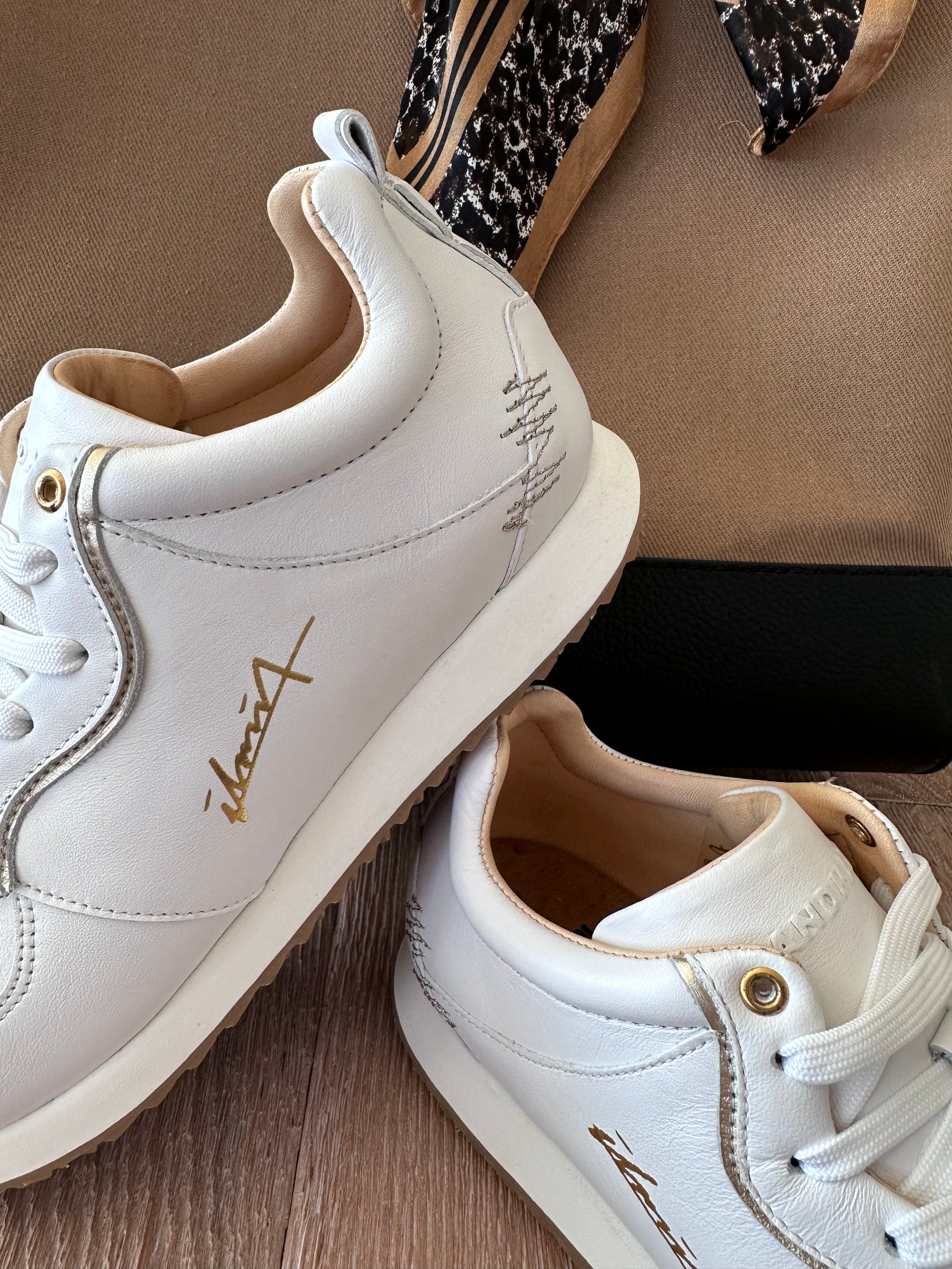 Women's Sneakers Brione White/Gold